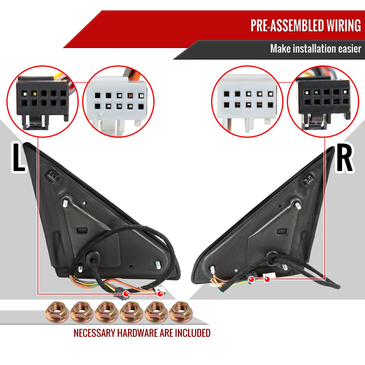 2013-2015 Dodge RAM Heated Towing Mirrors Clear Lens Turn & Puddle Lights - Image 7