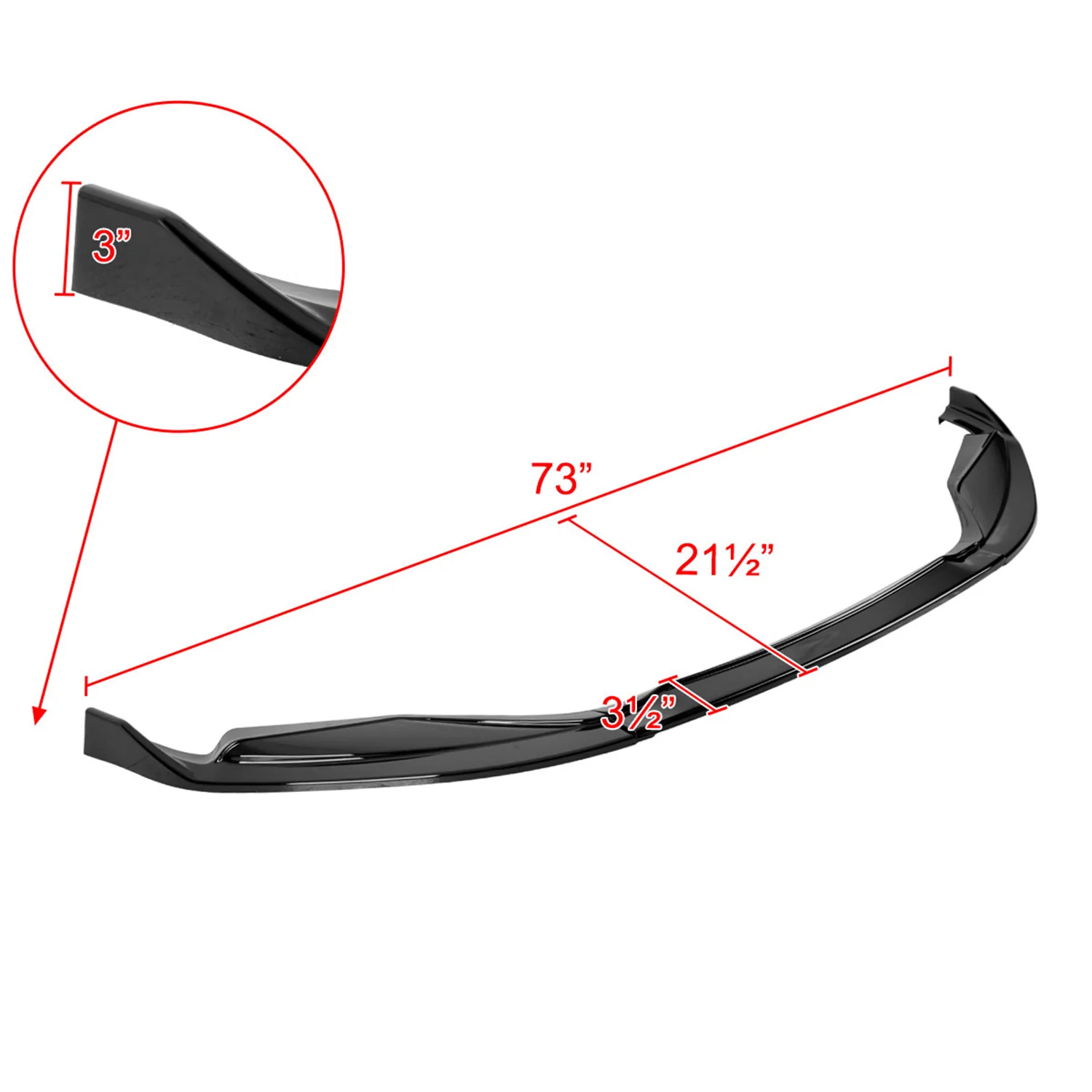 2013-2015 Lexus GS350/GS450h F-Sport Glossy Front Bumper Lip Splitter Kit - Image 2