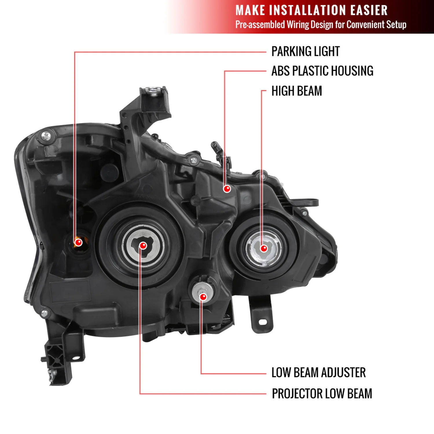 2013-2015 Nissan Altima Sedan Projector Headlights Chrome Housing/Smoke Lens - Image 8