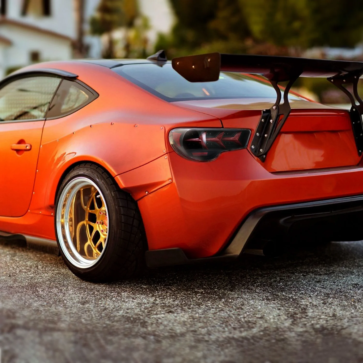 2013-2016 Scion FRS/ Subaru BRZ Lambo Sequential LED Tail Lights Black/Clear - Image 9