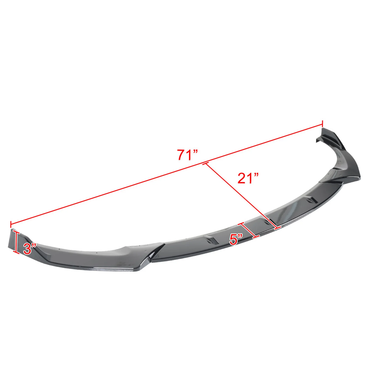 2013-2017 Hyundai Veloster Turbo Glossy Black 3PC Front Bumper Splitter Kit - Image 2