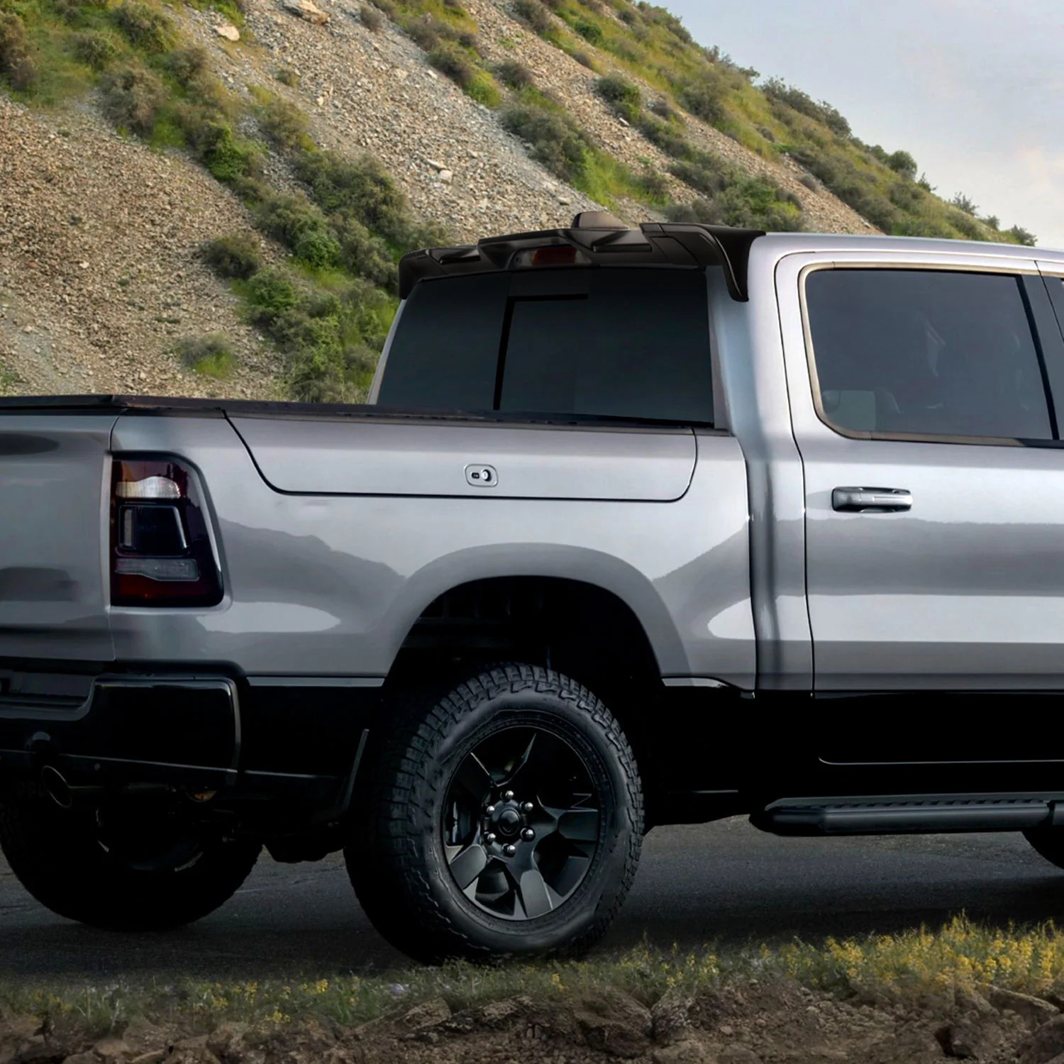 2013-2018 Dodge RAM 1500 Rear Roof Matte Black Truck Spoiler Wing Kit - Image 8