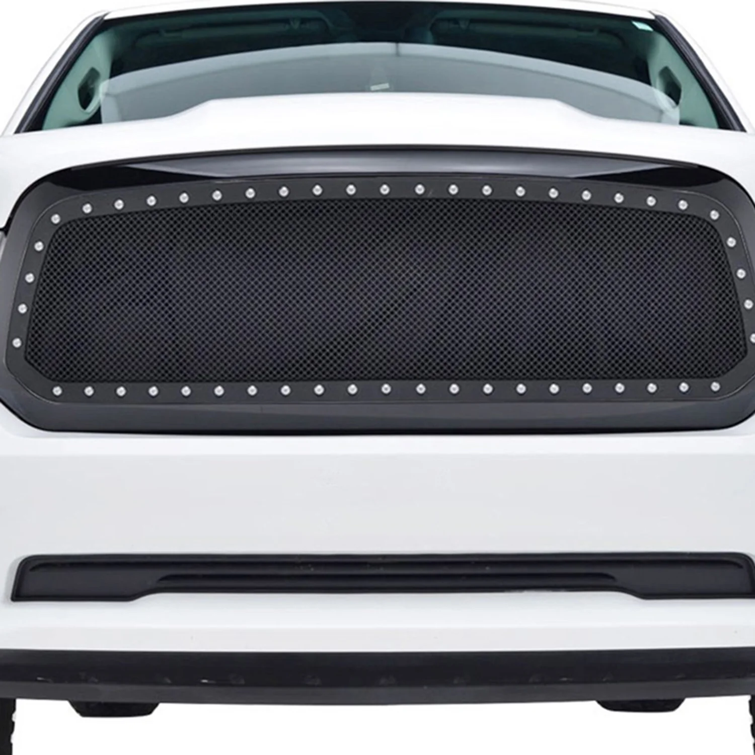 2013-2018 RAM 1500 1500 Rivet Style Black Stainless Steel Mesh Grille Insert - Image 10