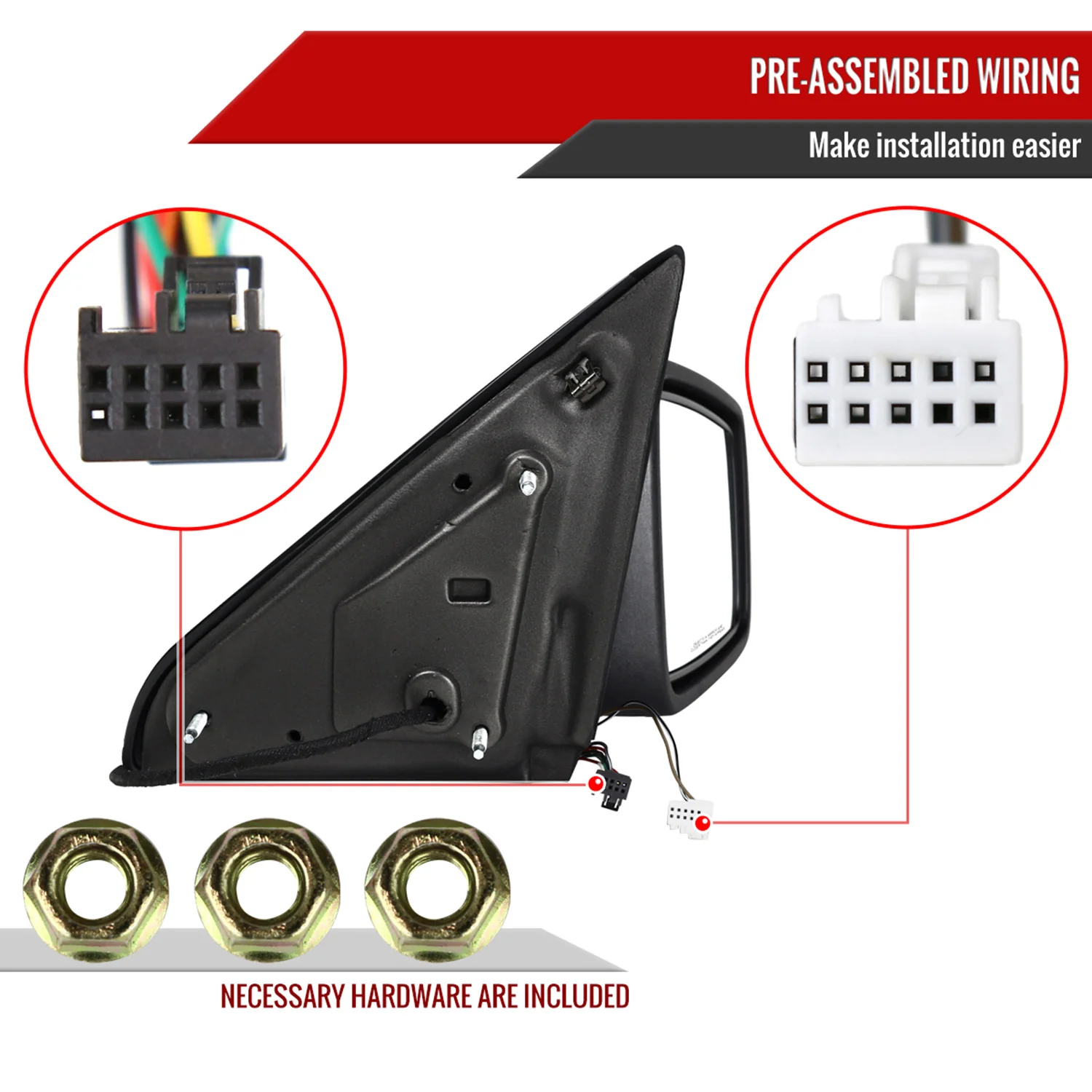 2013-2019 Dodge RAM Black Auto-Fold & Heated Side Mirror Turn Signal Passenger - Image 7