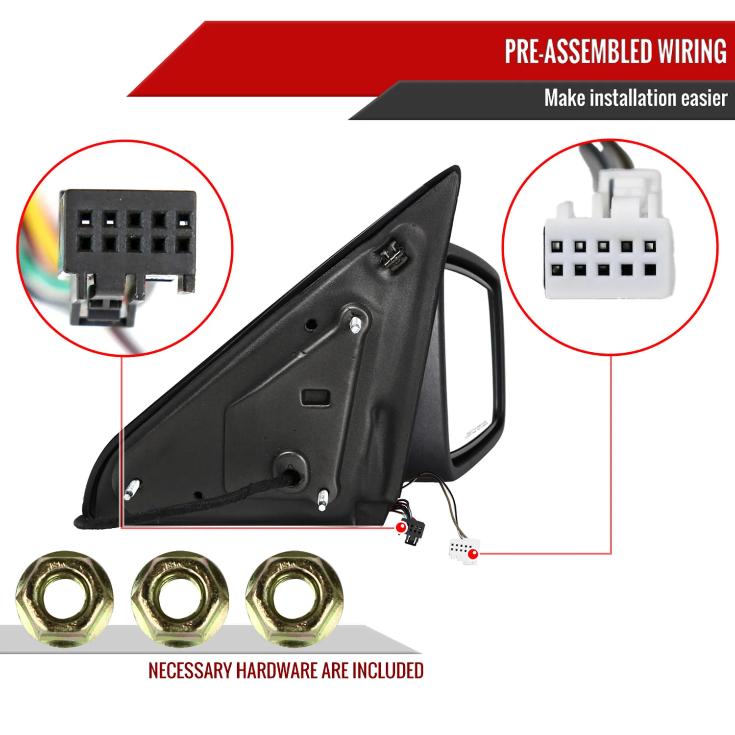 2013-2019 Dodge RAM Black Heated Side Mirror Turn & Puddle Light Passenger - Image 7