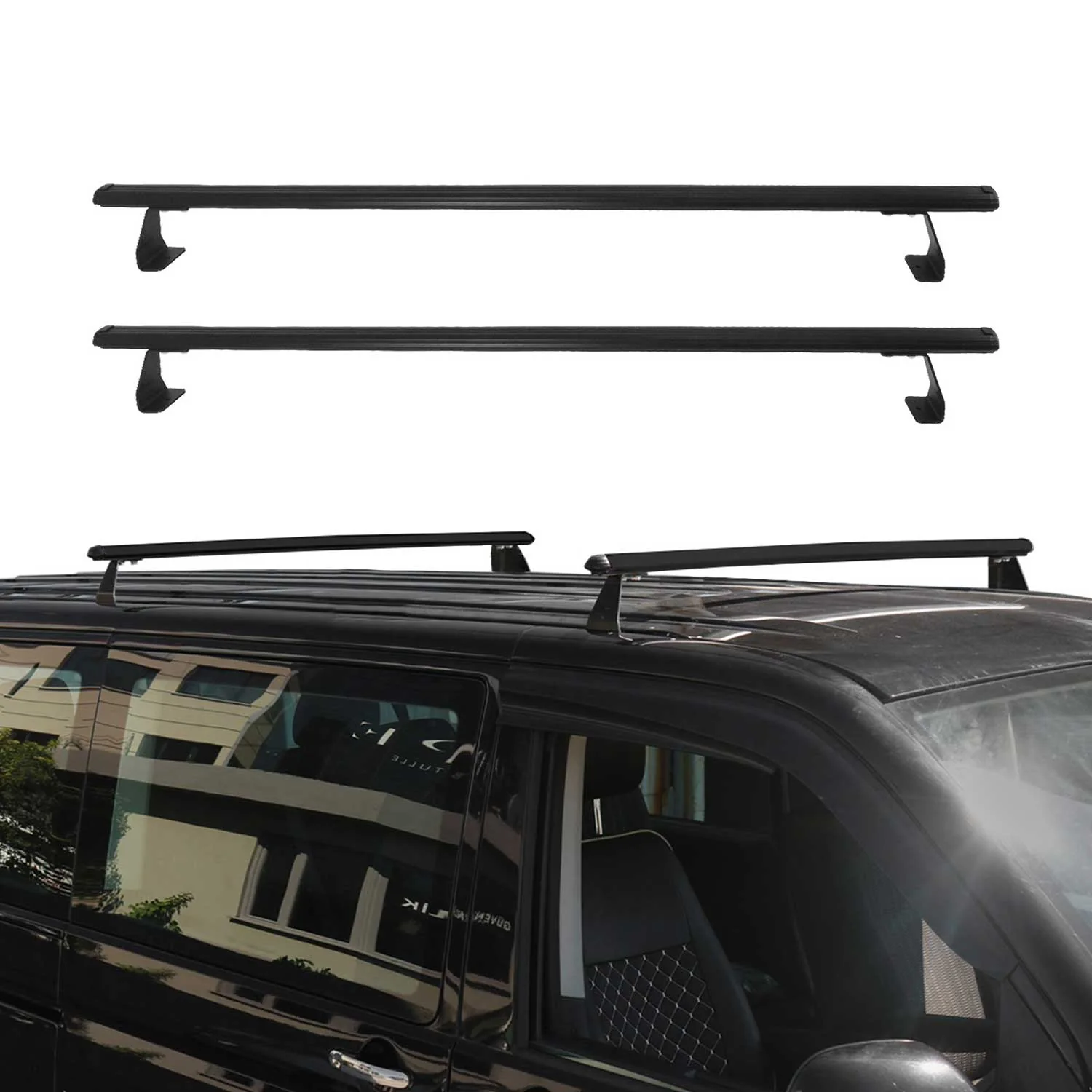2013-2021 Nissan NV200 Roof Rack Cross Bars Luggage Carrier Aluminium Black 2 Pcs - Image 2