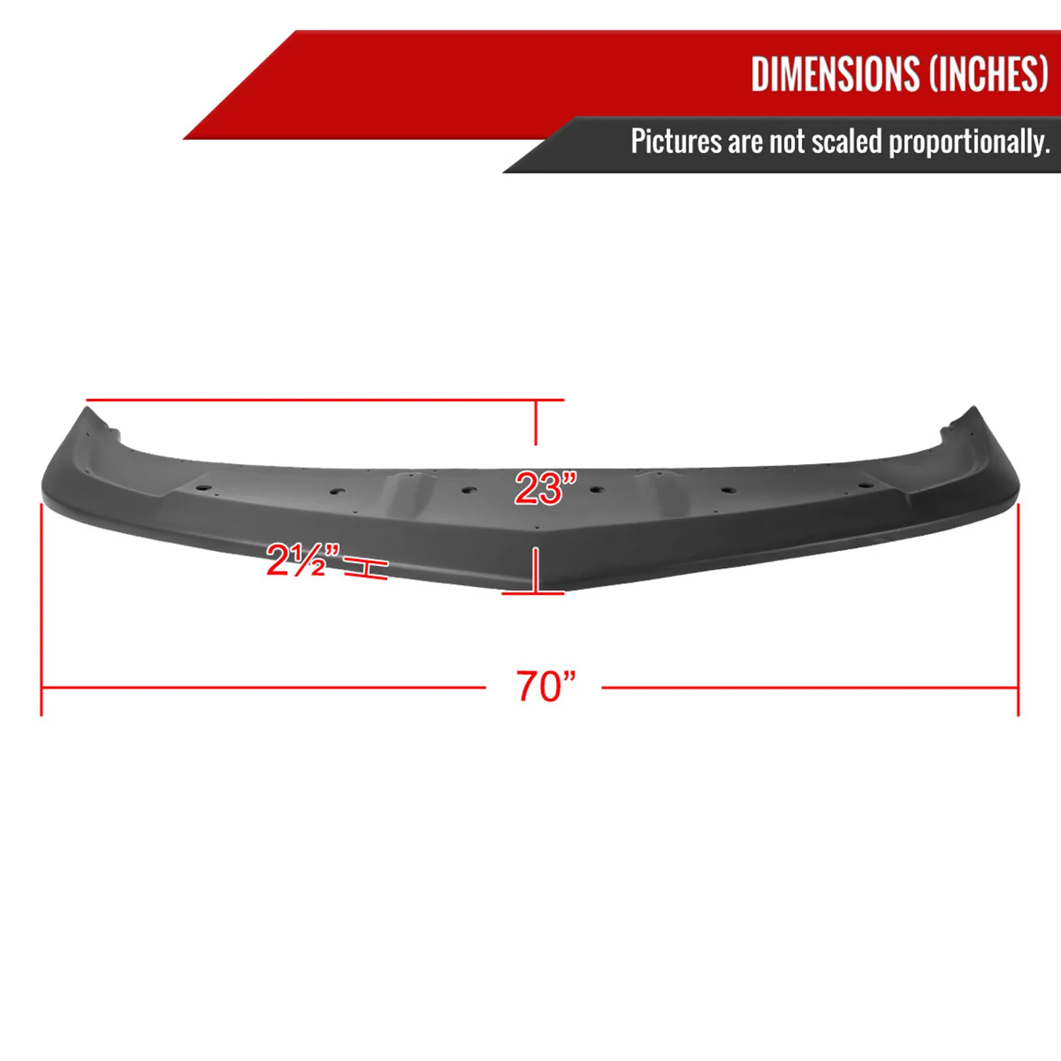 2014-2015 Chevrolet Camaro Black Polypropylene A Style Bumper Lip Spoiler - Image 2