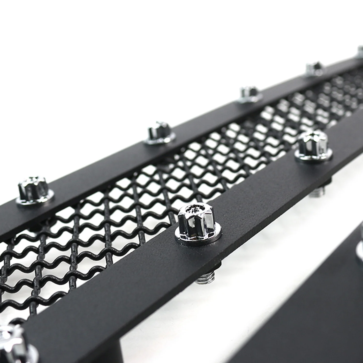 2014-2015 Chevy Silerado 1500 Rivet Style Black S.Steel 2PC Mesh Grille Insert - Image 3