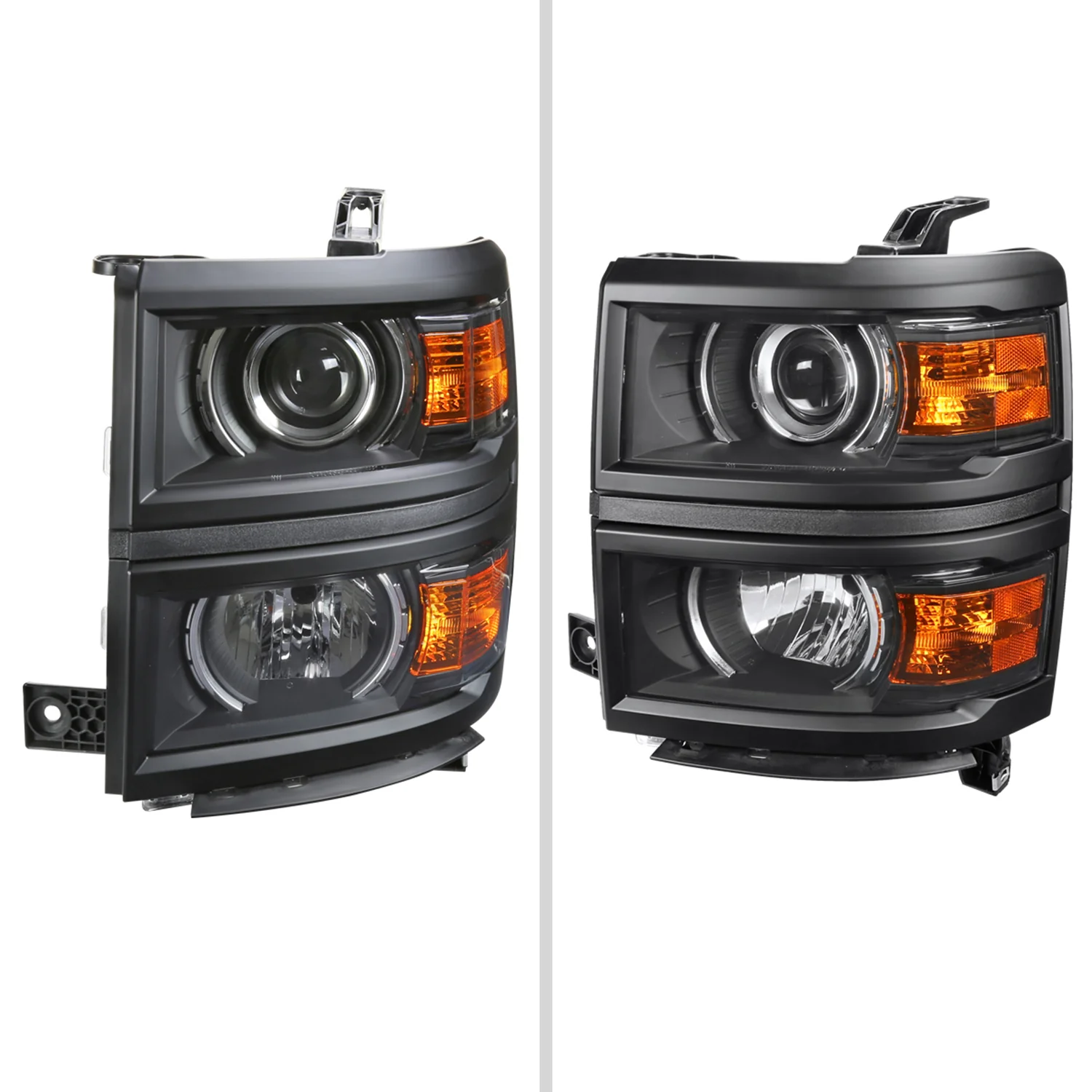 2014-2015 Chevy Silverado 1500 Projector Headlights Matte Black/Clear Lens - Image 2