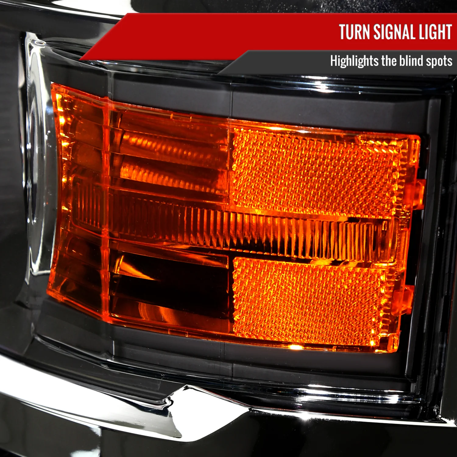 2014-2017 Chevy Silverado 1500 Projector Headlights Matt Black/Chrome Trim - Image 5