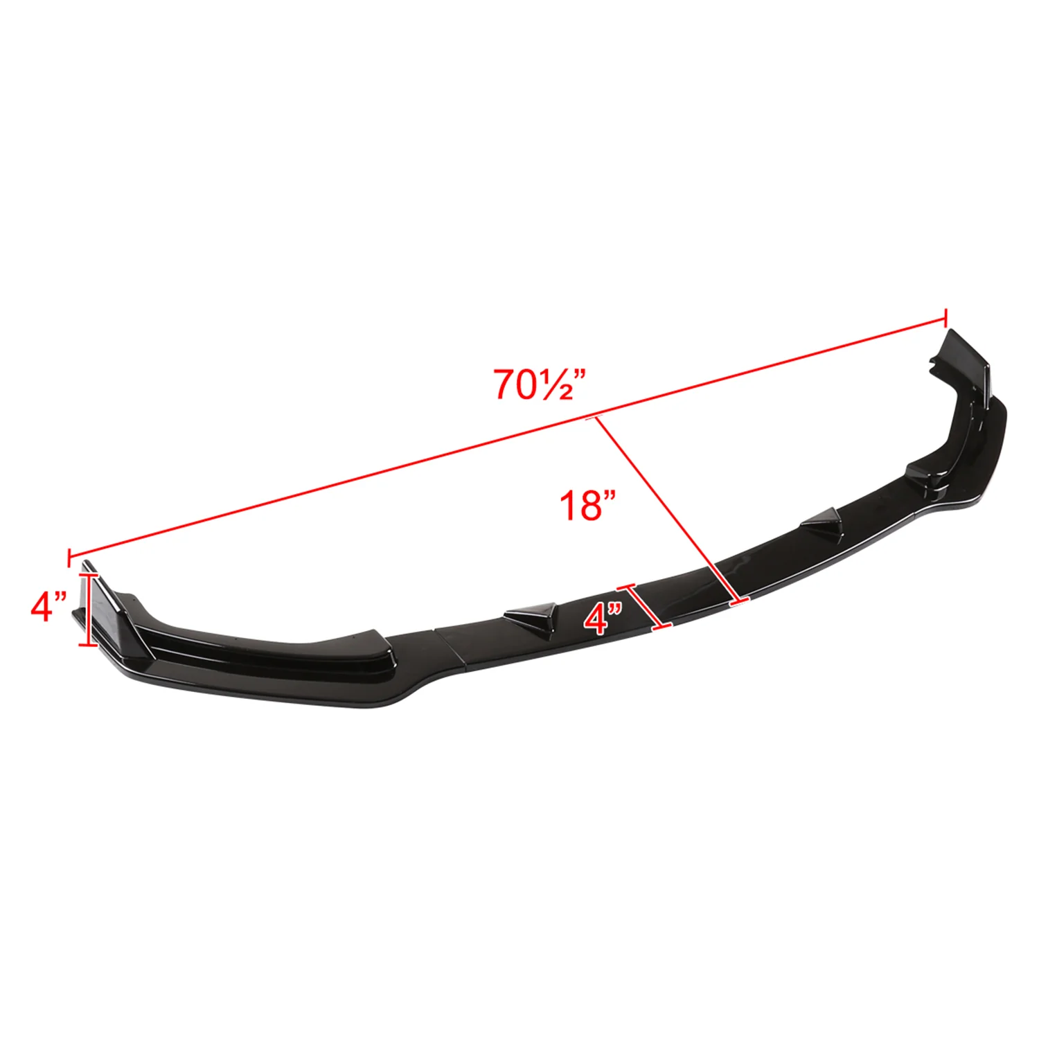 2014-2017 Infiniti Q50 Glossy Black Polypropylene 3Pcs Bumper Lip Spoiler - Image 2