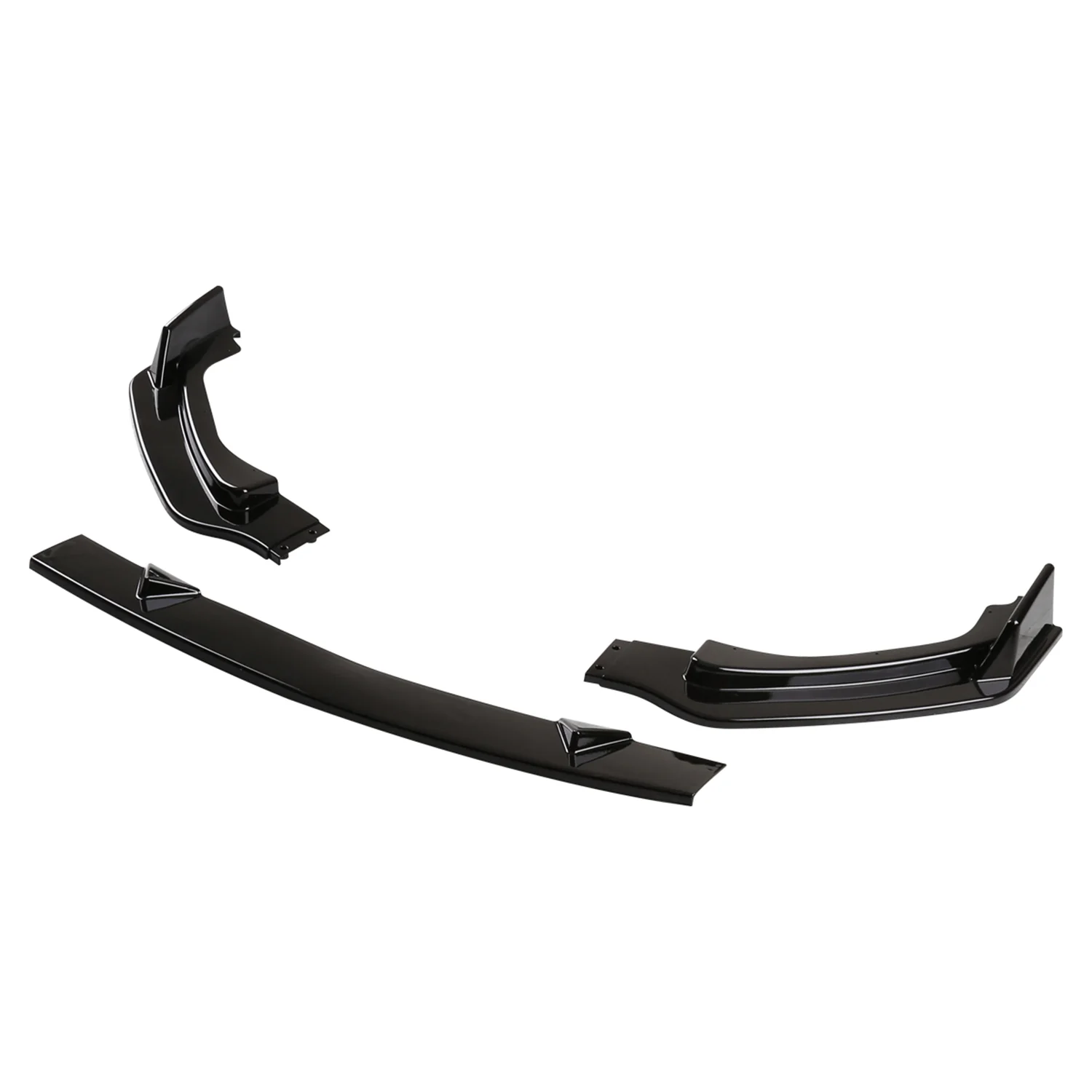 2014-2017 Infiniti Q50 Glossy Black Polypropylene 3Pcs Bumper Lip Spoiler - Image 6