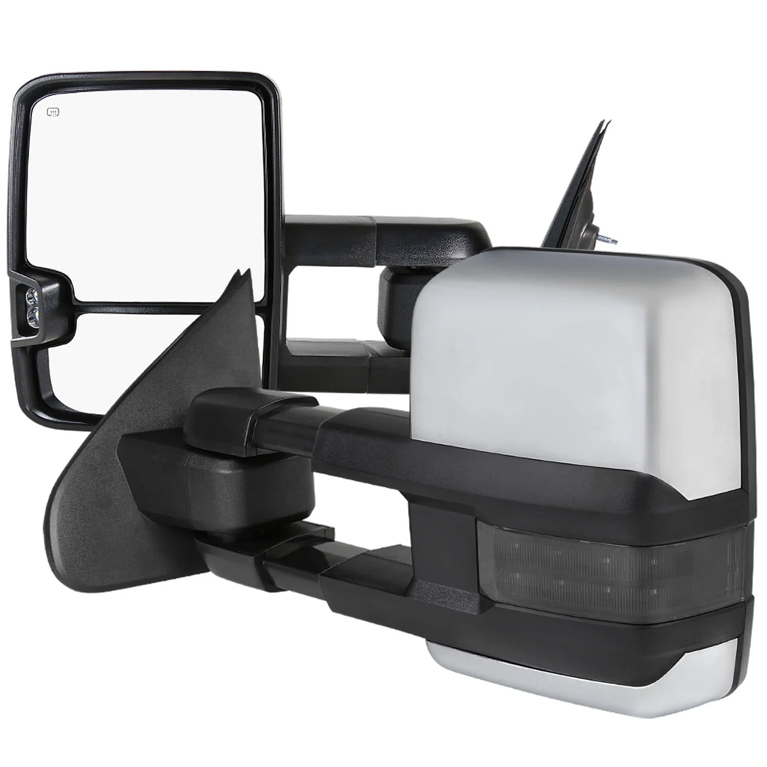 2014-2018 Chevy Silverado/GMC Sierra Heated Chrome Towing Mirrors Smoke Lens