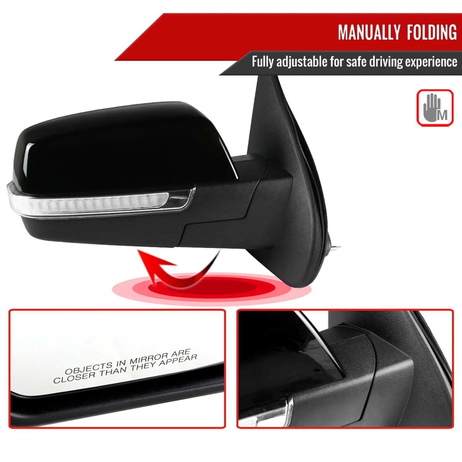 2014-2018 Chevy Silverado/GMC Sierra Manual Fold Heated Side Mirror Passenger - Image 2