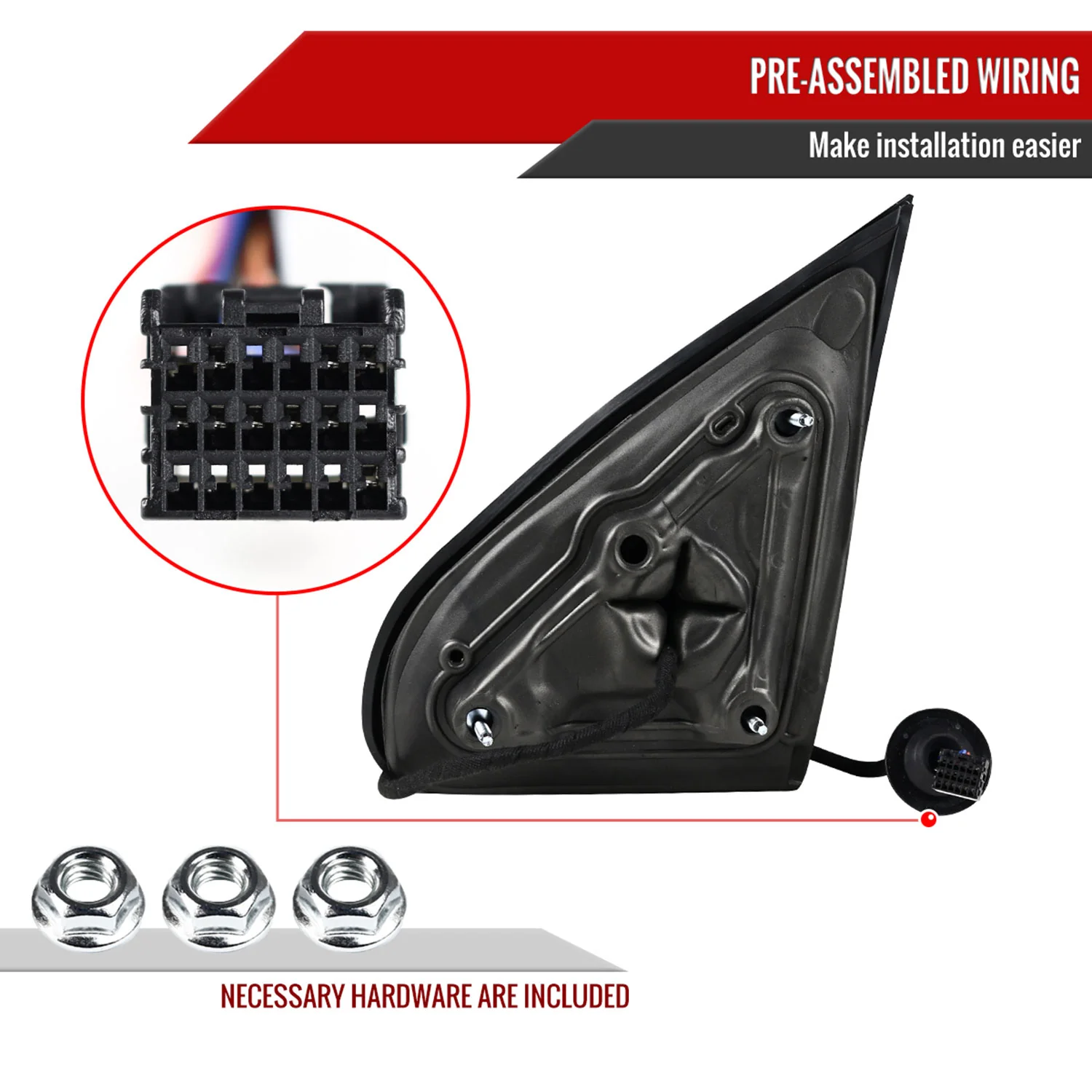 2014-2018 Chevy Silverado/GMC Sierra Manual Fold Heated Side Mirror Passenger - Image 6