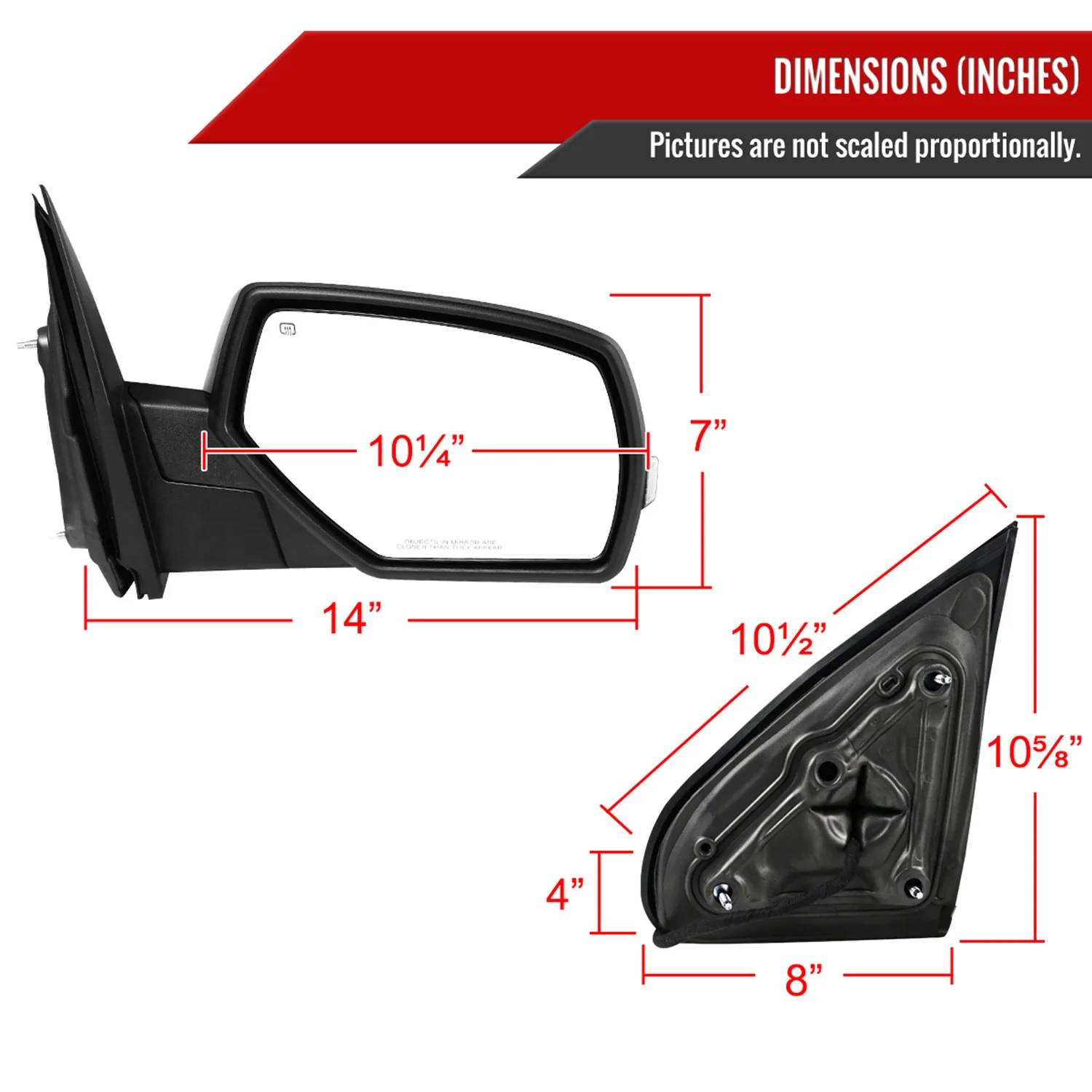 2014-2018 Chevy Silverado/GMC Sierra Manual Fold Heated Side Mirror Passenger - Image 7
