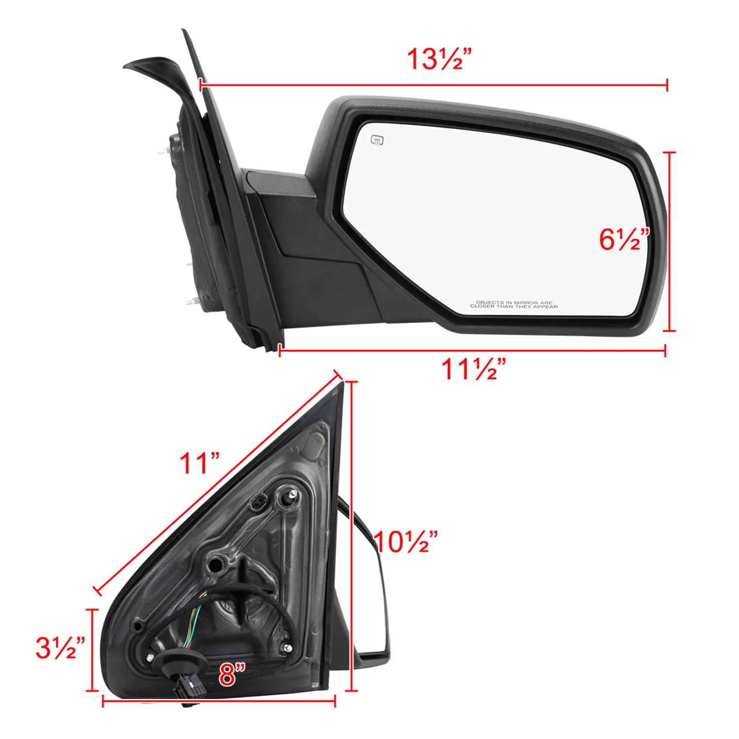 2014-2018 Chevy Silverado/GMC Sierra Matt Black Heated Side Mirror Passenger - Image 8