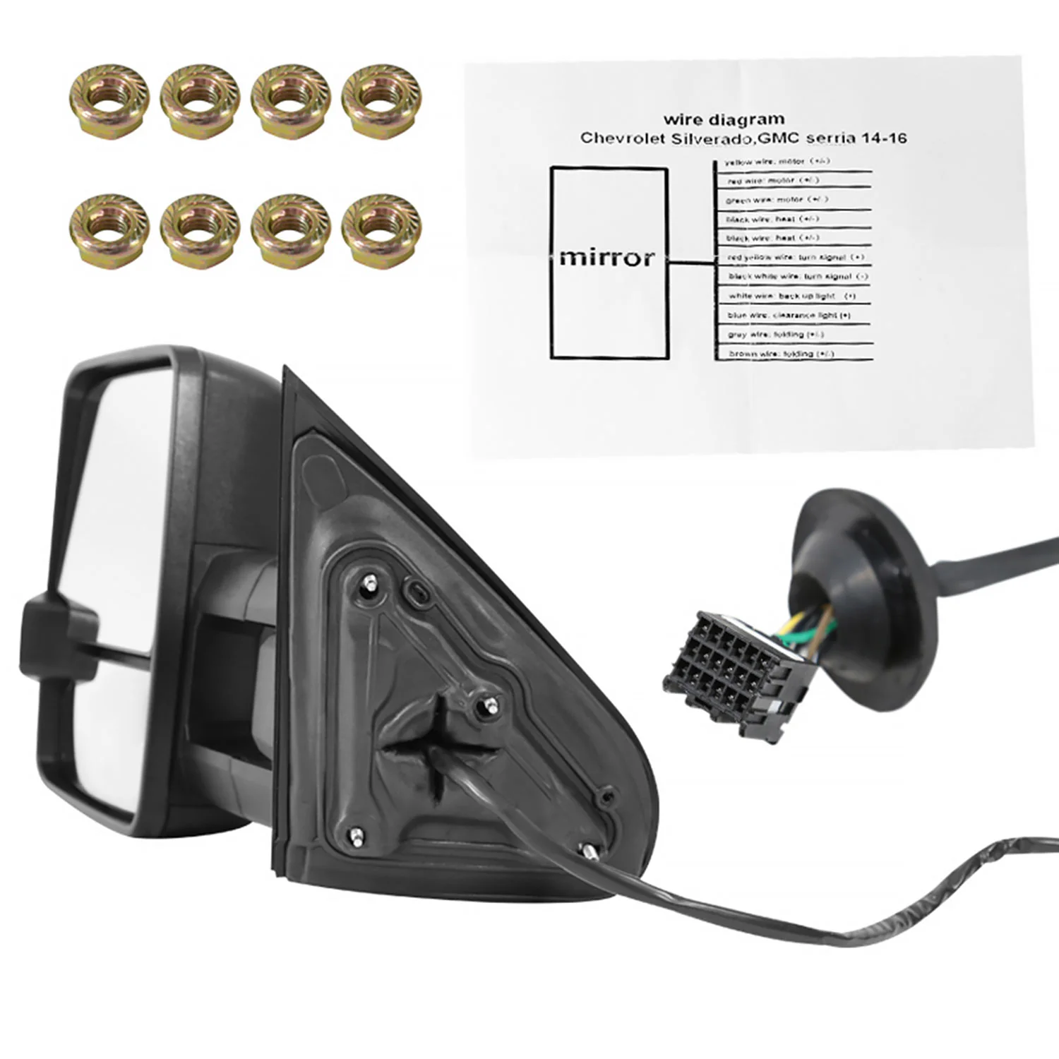 2014-2018 Chevy Silverado/ Sierra Folding Heated & Manual Towing Mirrors Smoke - Image 9