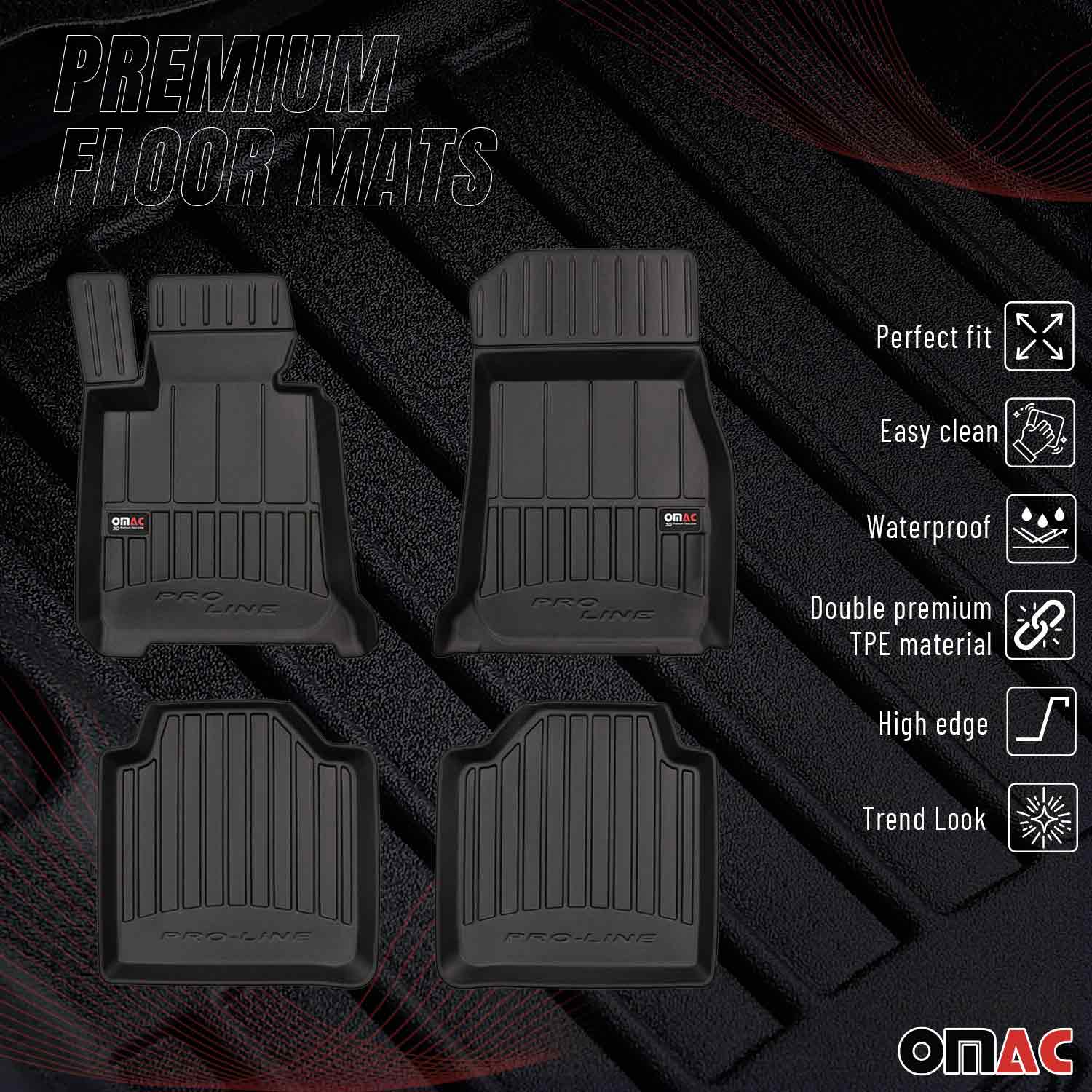 2014-2019 BMW 3 Series GT F34 Premium Floor Mats Liners Full Set All Weather Heavy Duty Black - Image 2