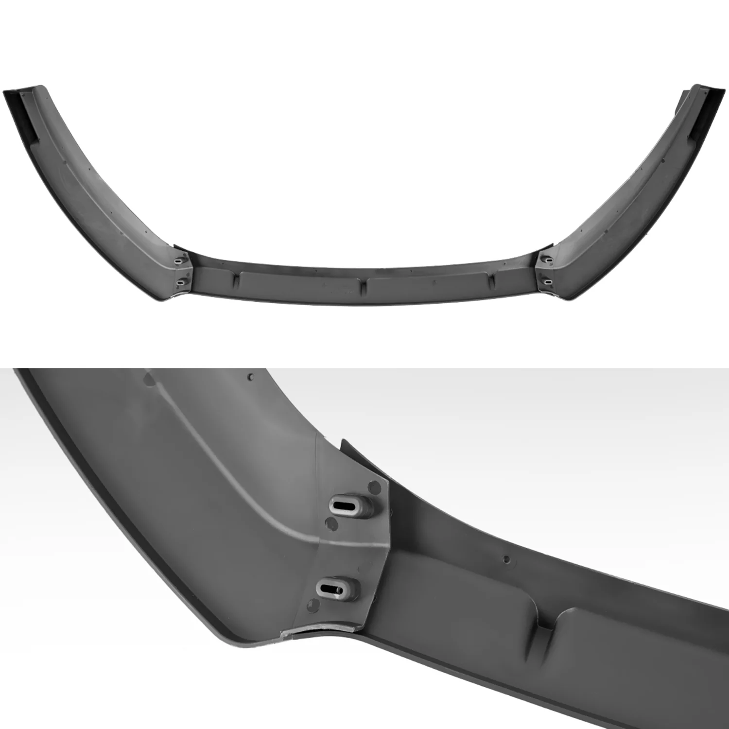 2014-2019 Ford Fiesta Glossy Black 3Pcs Front Bumper Lip Splitter Kit - Image 6