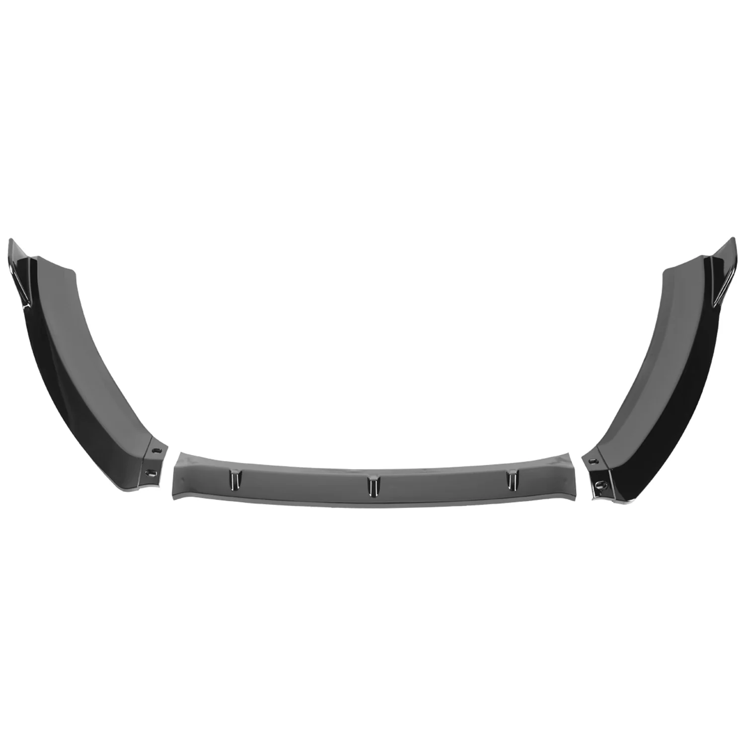 2014-2019 Ford Fiesta Glossy Black 3Pcs Front Bumper Lip Splitter Kit - Image 7