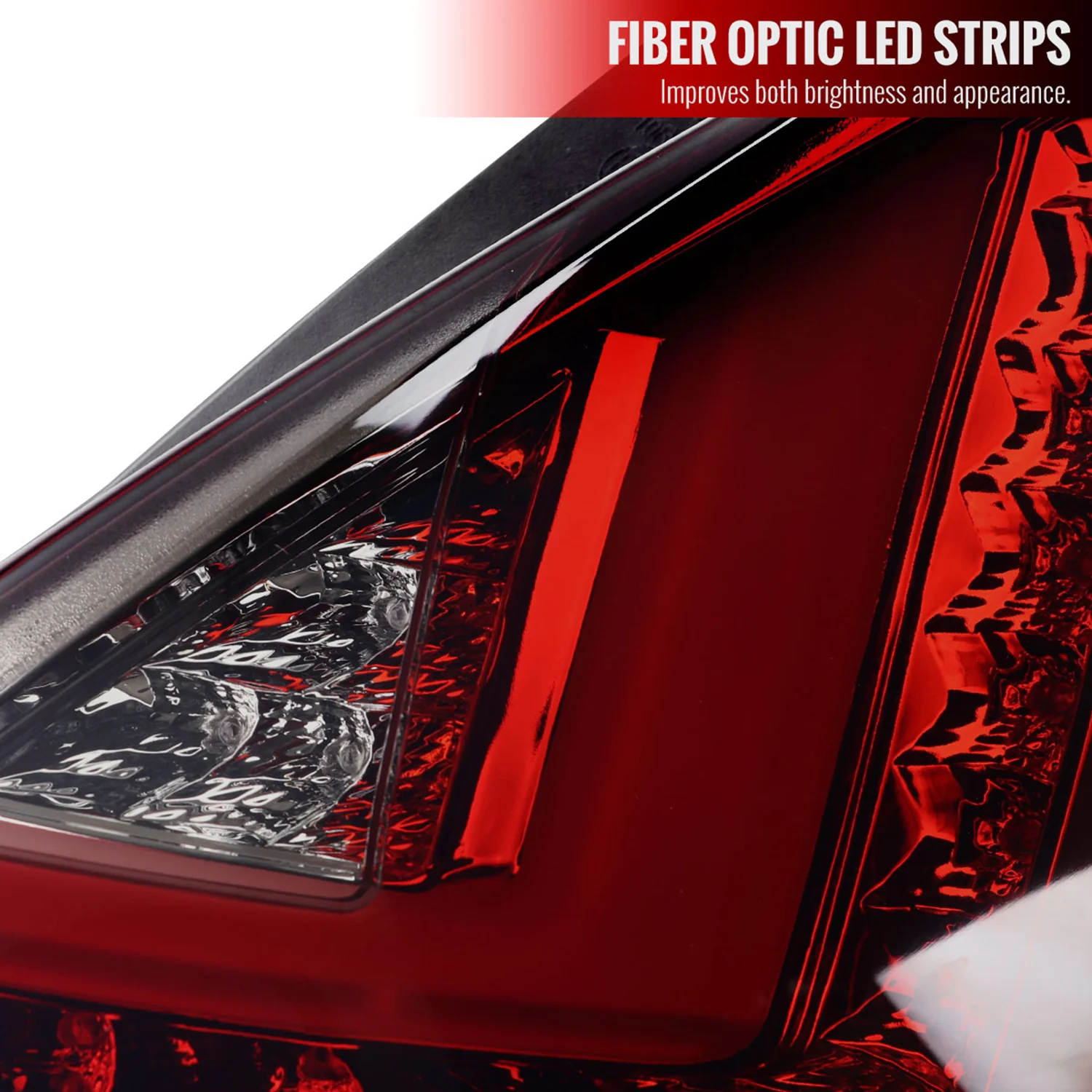 2014-2019 Ford Fiesta Hatchback LED Bar Tail Lights Chrome/Red Smoke Lens - Image 3