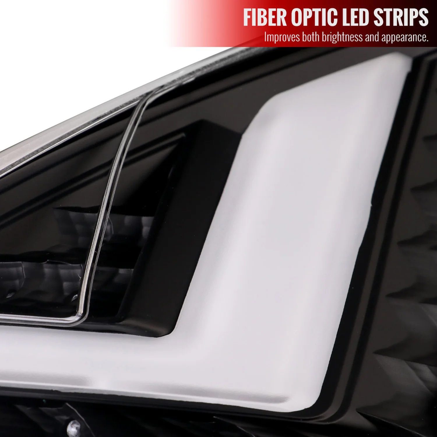 2014-2019 Ford Fiesta Hatchback LED Bar Tail Lights Matte Black/Clear Lens - Image 3