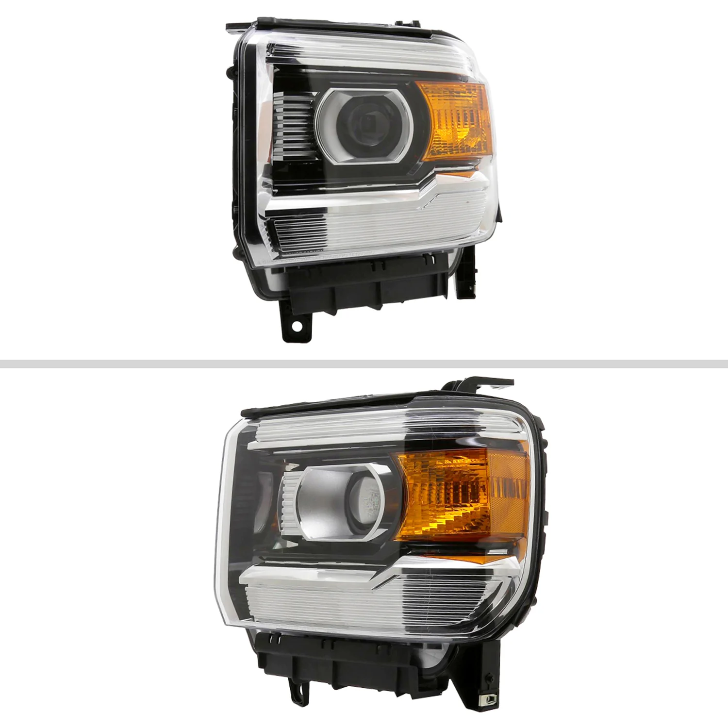 2014-2019 GMC Sierra 1500/2500 HD/3500 HD Projector Headlights Chrome/Clear - Image 2