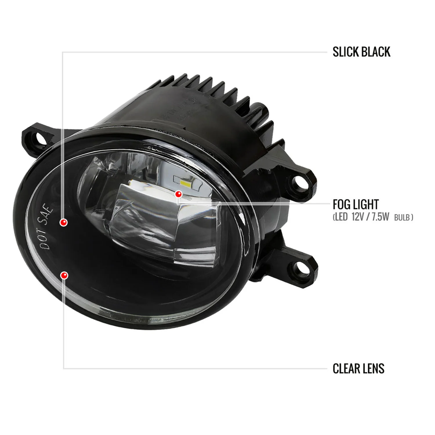 2014-2020 Toyota Tacoma/Tundra/Corolla/Highlander/RAV4 LED Fog Lights Chrome - Image 8