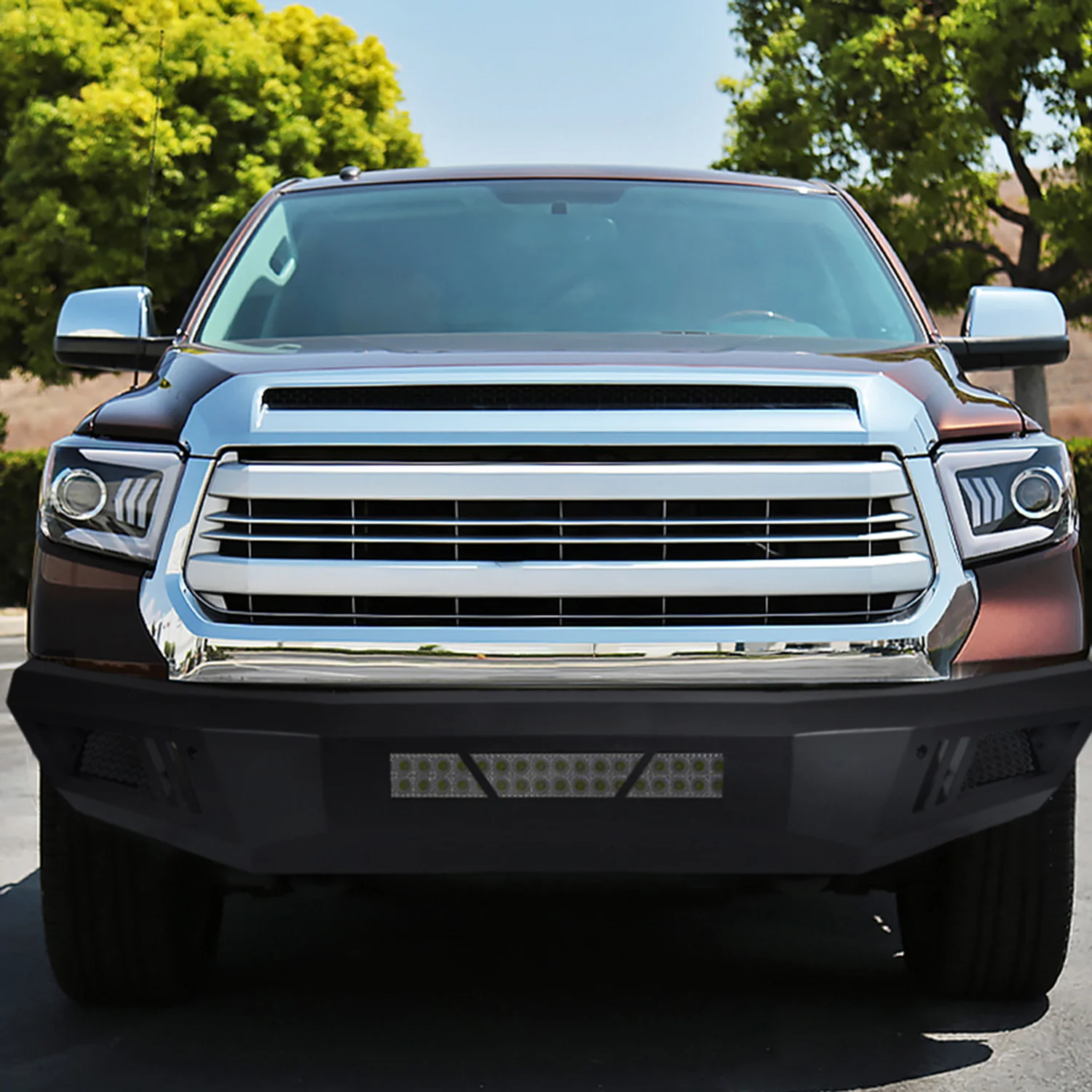 2014-2021 Toyota Tundra Black Heavy Duty Steel Front Bumper & LED Light Ports - Image 10