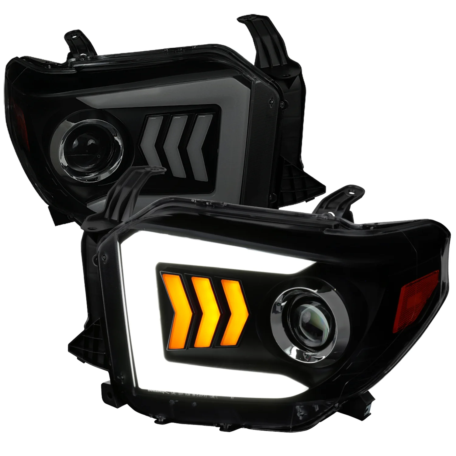 2014-2021 Toyota Tundra LED CBar Projector Headlights Arrow Turn Signals Smoke