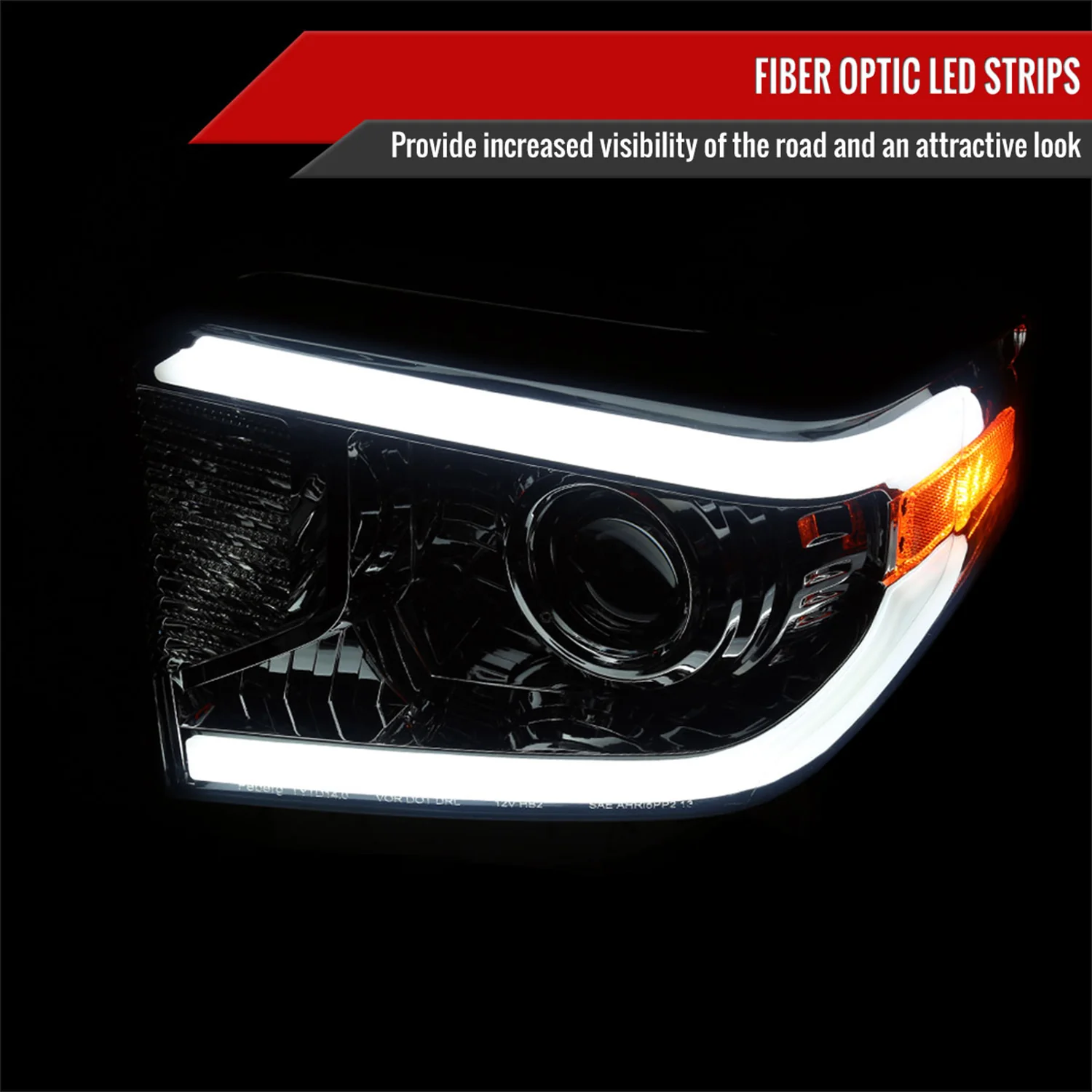 2014-2021 Toyota Tundra LED Projector Headlights Chrome Housing/Smoke Lens - Image 2