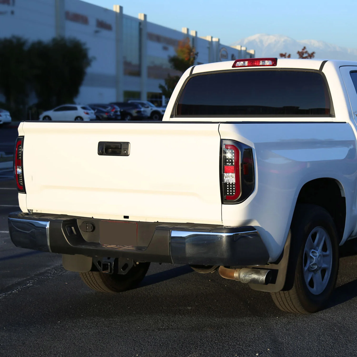 2014-2021 Toyota Tundra Red Bar Sequential LED Tail Lights Black/Clear Lens - Image 9