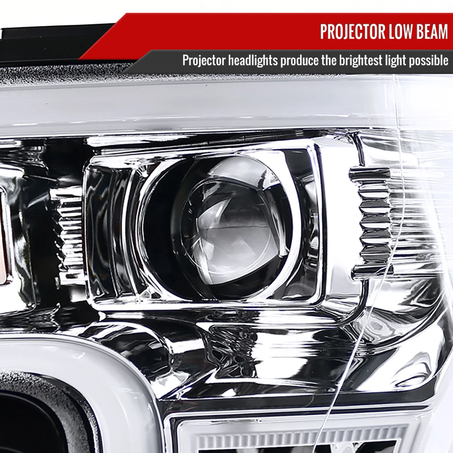 2015-2017 Ford F-150 LED Bar Projector Headlights Chrome Housing/Clear Lens - Image 3
