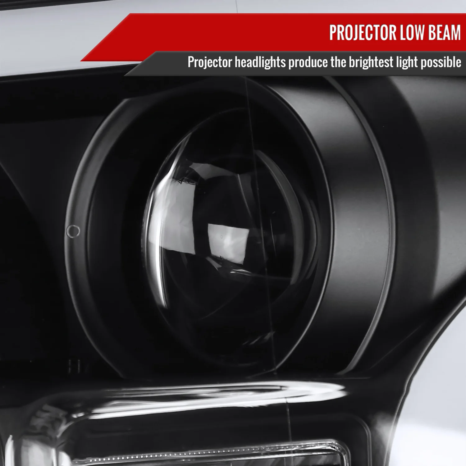 2015-2017 Ford F-150 LED Bar Projector Headlights - RS Matte Black / Clear - Image 4