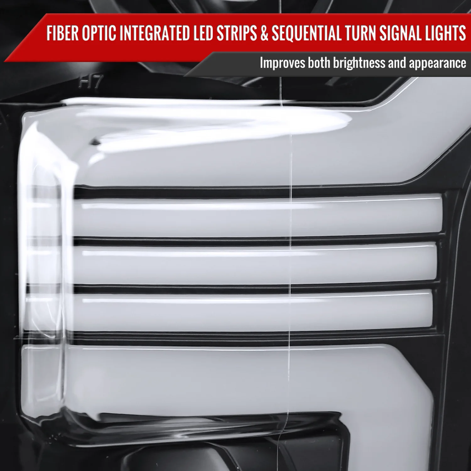 2015-2017 Ford F-150 LED Bar Projector Headlights Turn Signals Black / Clear - Image 5