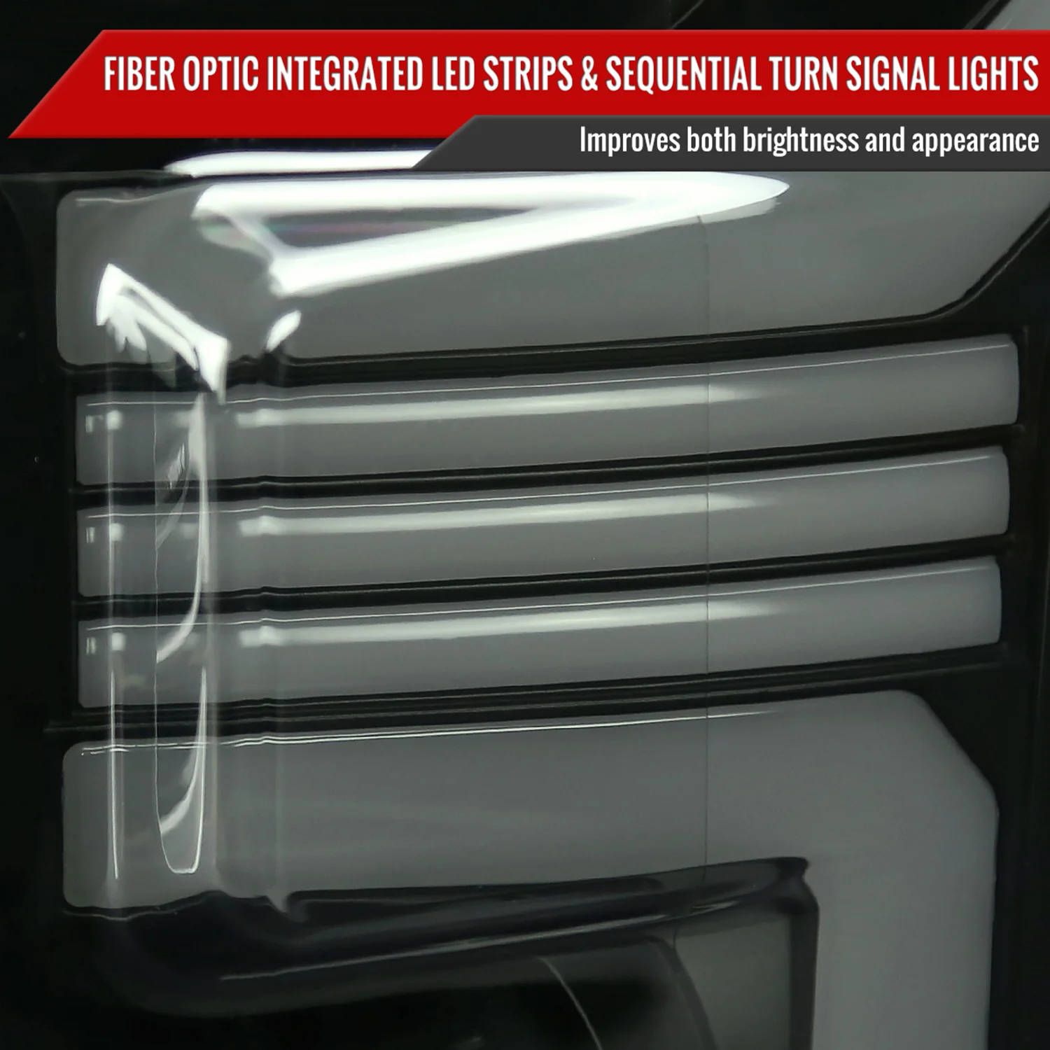 2015-2017 Ford F-150 LED Bar Projector Headlights Turn Signals Black / Smoked - Image 5