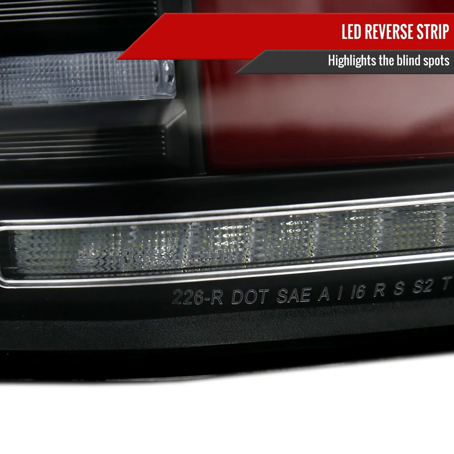 2015-2017 Ford F-150 Turn Signal Animated Red LED Bar Tail Lights Matt Black - Image 6