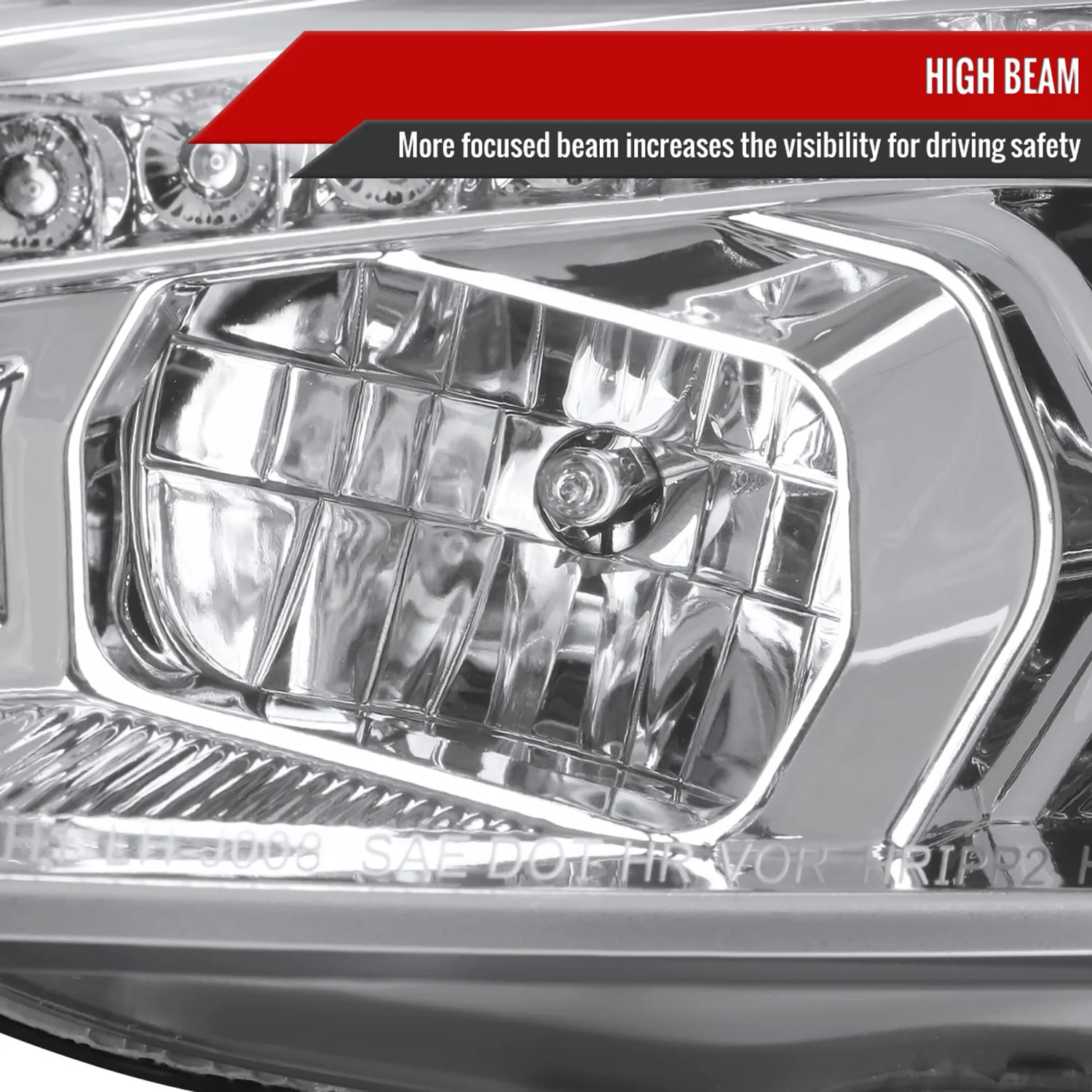 2015-2018 Ford Focus LED Sequential Signal Projector Headlights Chrome/Clear - Image 4