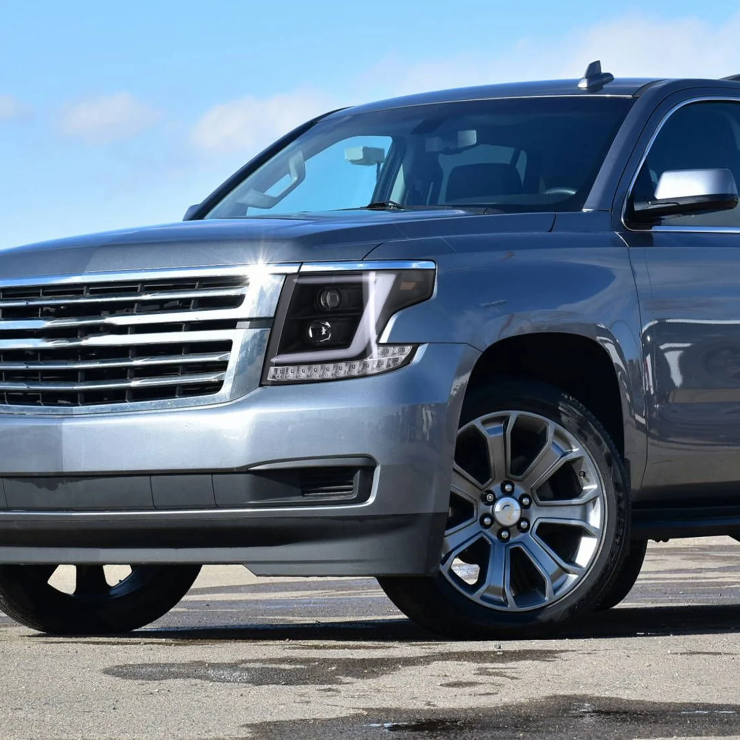 2015-2020 Chevy Tahoe Suburban/ Suburban 3500HD Headlights LED Signal Black - Image 9