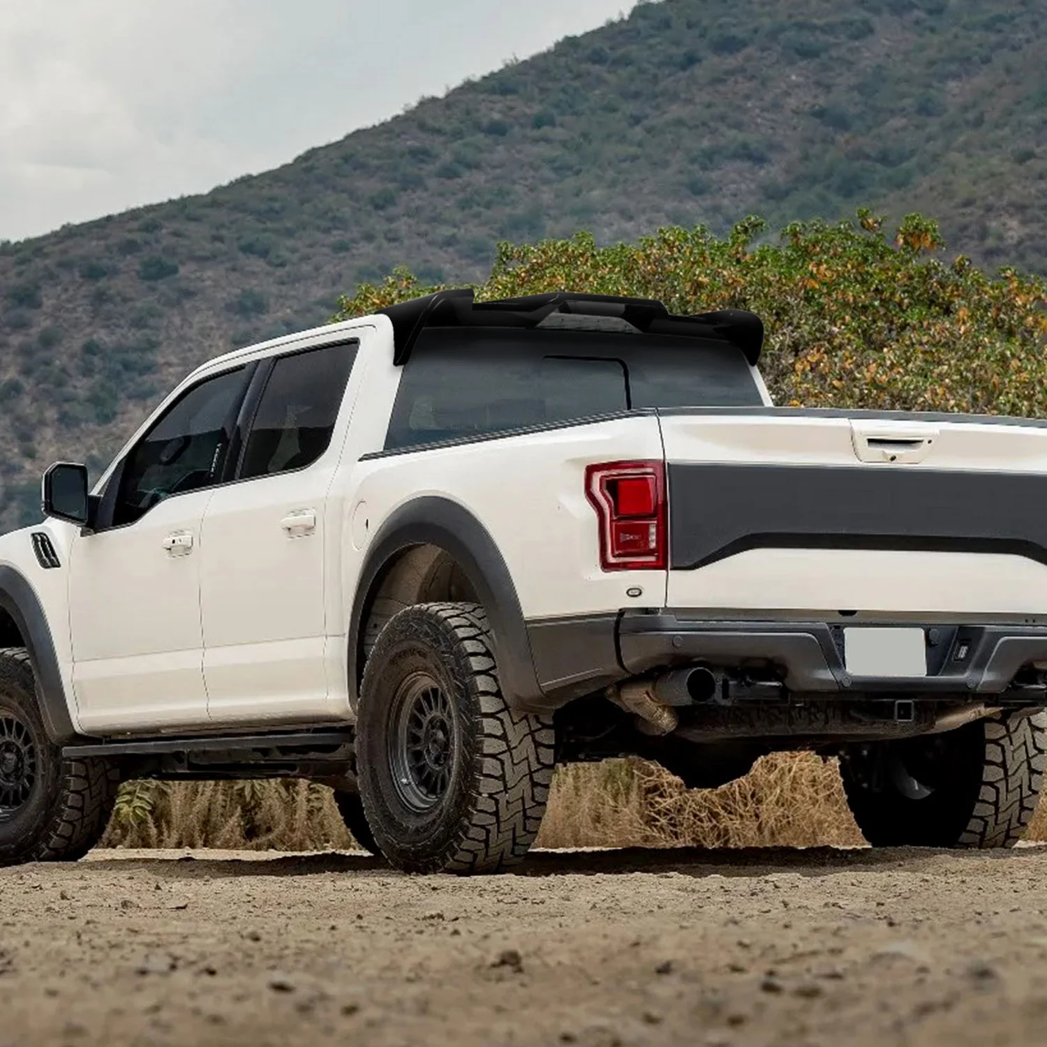 2015-2020 Ford F-150 1PC Rear Roof Glossy Black Truck Spoiler Wing - Image 10