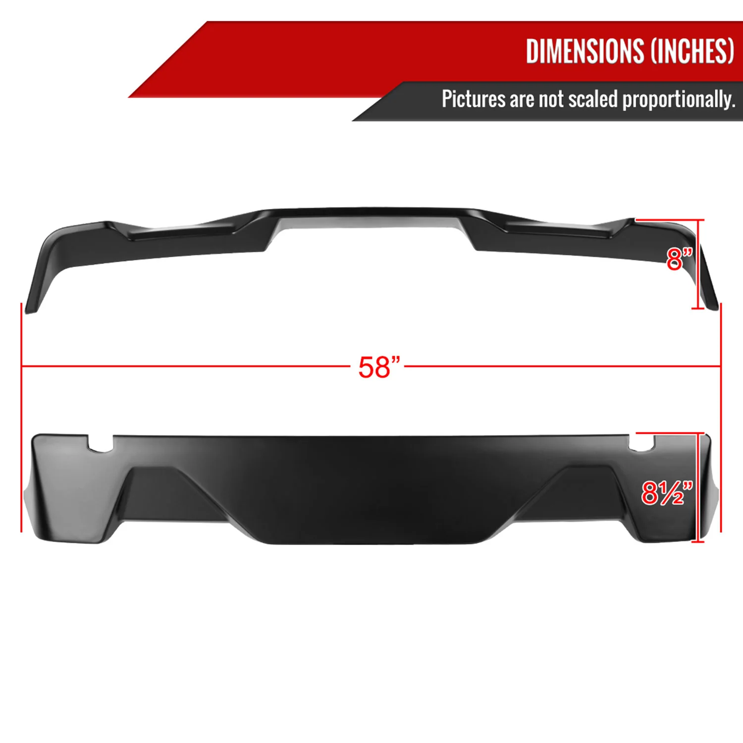 2015-2020 Ford F-150 1PC Rear Roof Matte Black Truck Spoiler Wing - Image 2
