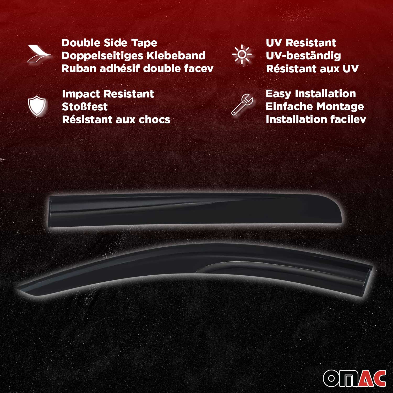 2015-2020 Ford Transit Window Visor Vent Rain Guard Deflector Smoke 2Pcs - Image 6