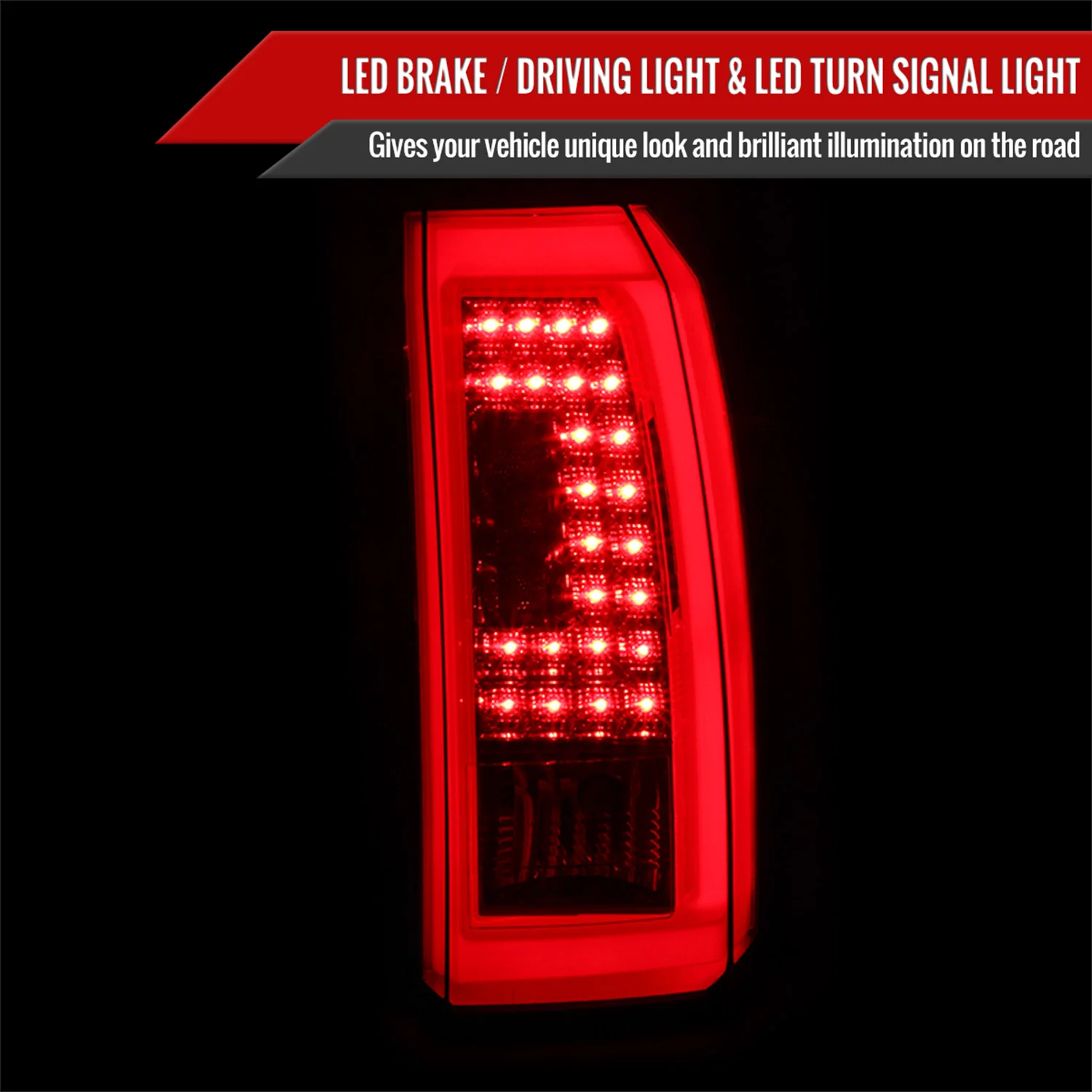 2015-2020 GMC Yukon/Yukon XL Denali SLE/SLT LED Tail Lights Chrome/Red Clear - Image 2