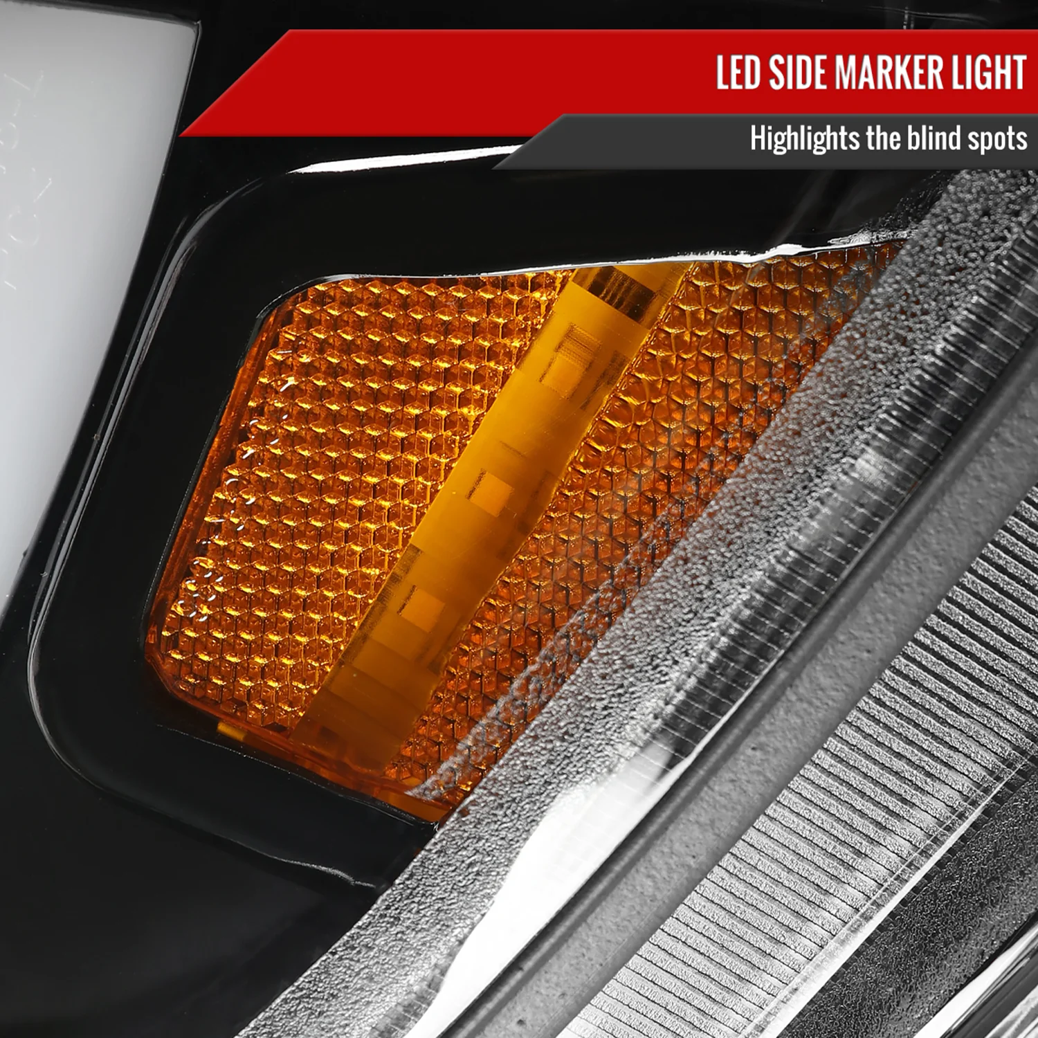 2015-2021 Chevy Colorado LED Bar Projector Headlights Glossy Black/Clear Lens - Image 6