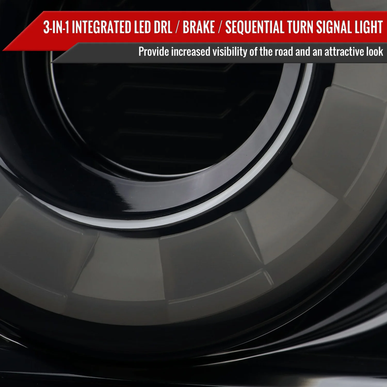 2015-2022 Ford Mustang Coupe/Convertible LED Tail Lights Glossy Black/Smoke - Image 4