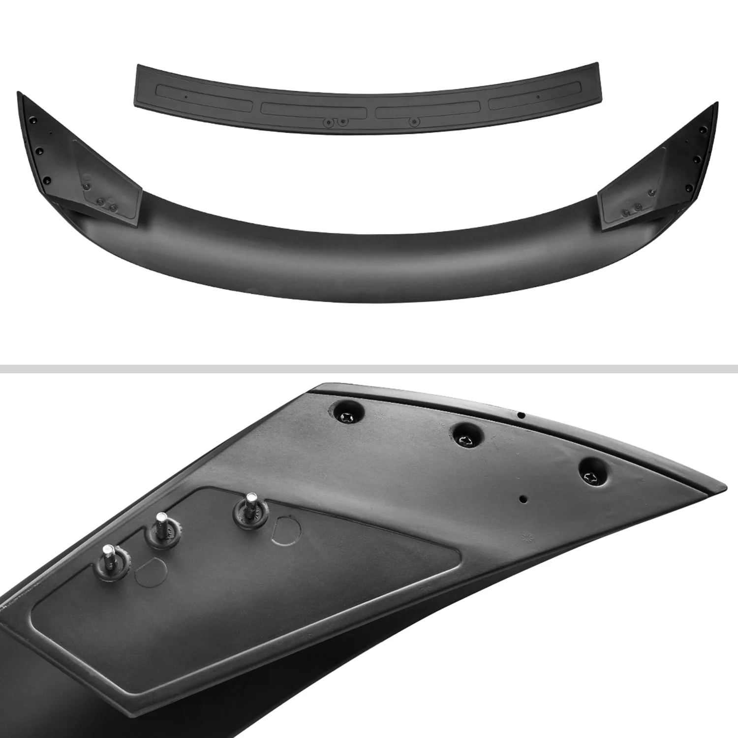 2015-2022 Ford Mustang Matte Black ABS GT350R Style 4PC Rear Spoiler Wing - Image 5