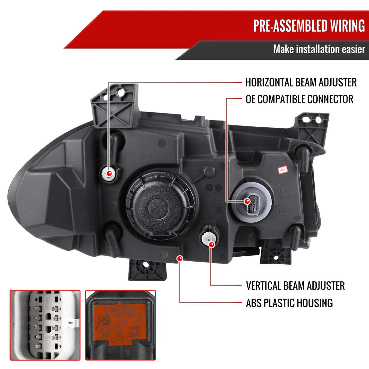 2015-2023 Dodge Charger LED Projector Headlights LED Turn Signal Black - Image 7