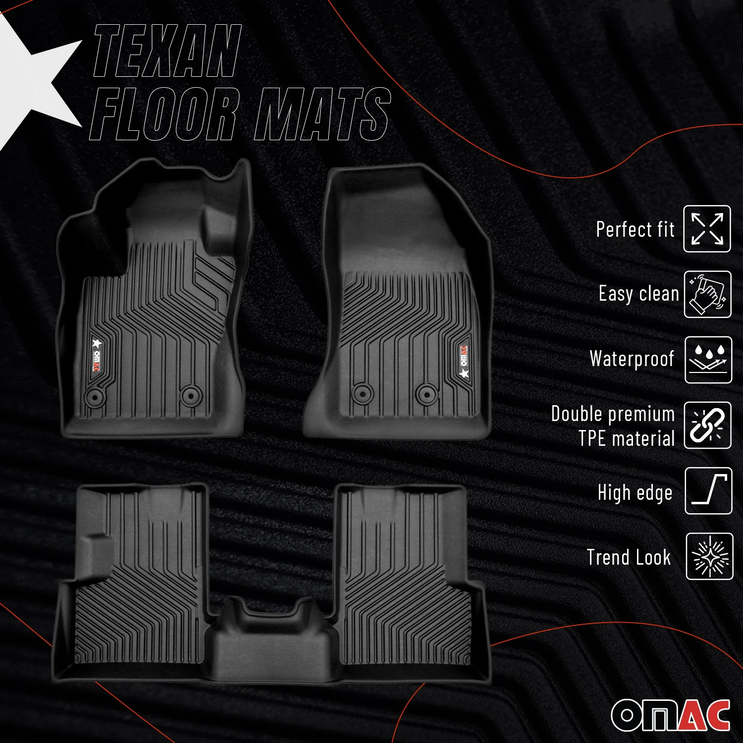 2015-2024 Jeep Renegade Premium Floor Mats Liners First and Second Row Set Black - Image 2