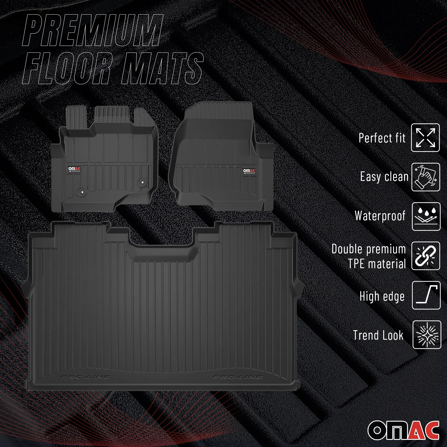 2015-2020 Ford F-150 Lightning /F-150 Raptor /F-150 Super Crew Premium Floor Mats Liners Full Set All Weather Heavy Duty - Image 2
